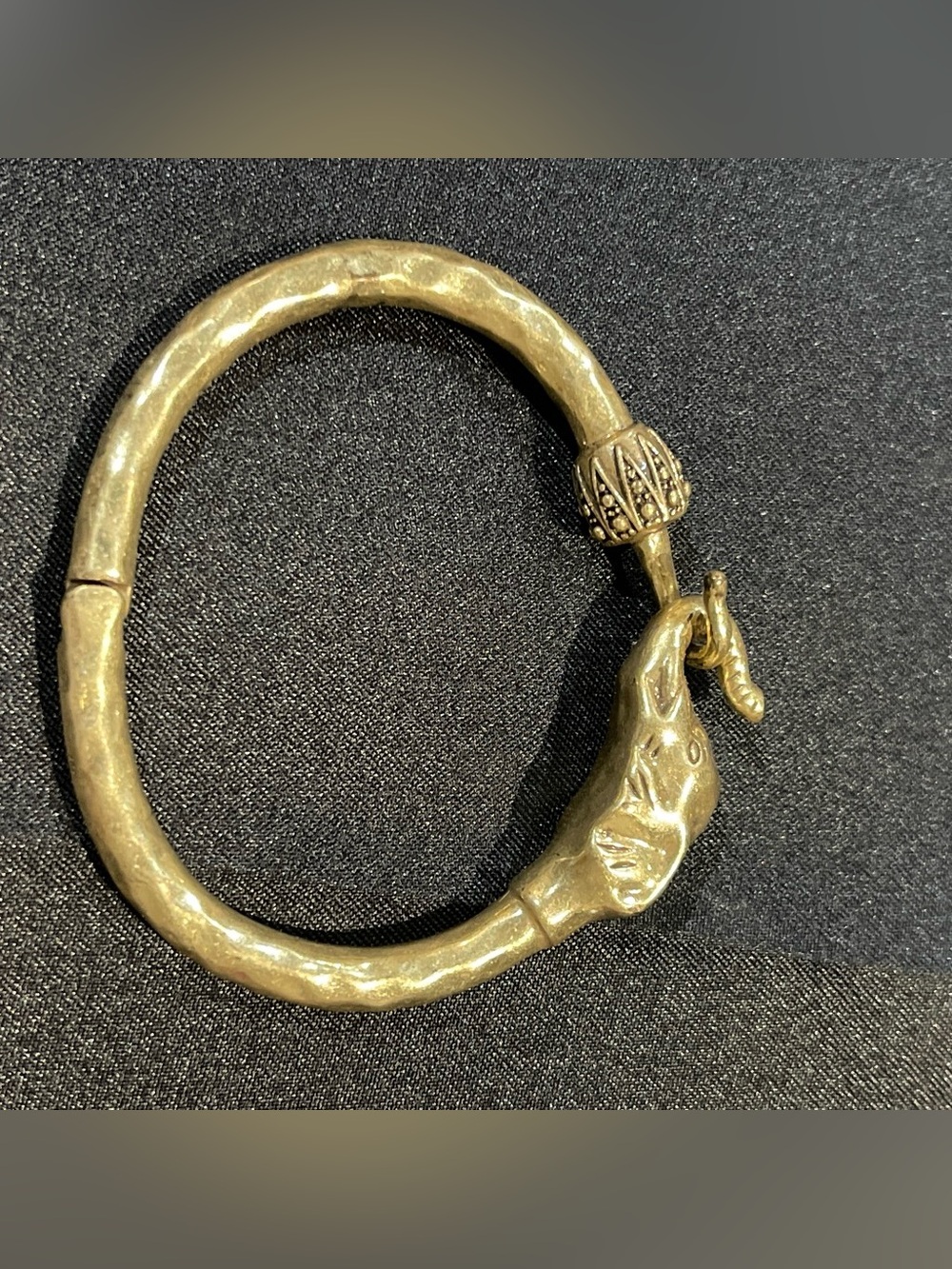 Gold-Tone Elephant Hinged Bangle Bracelet - Women Accessories